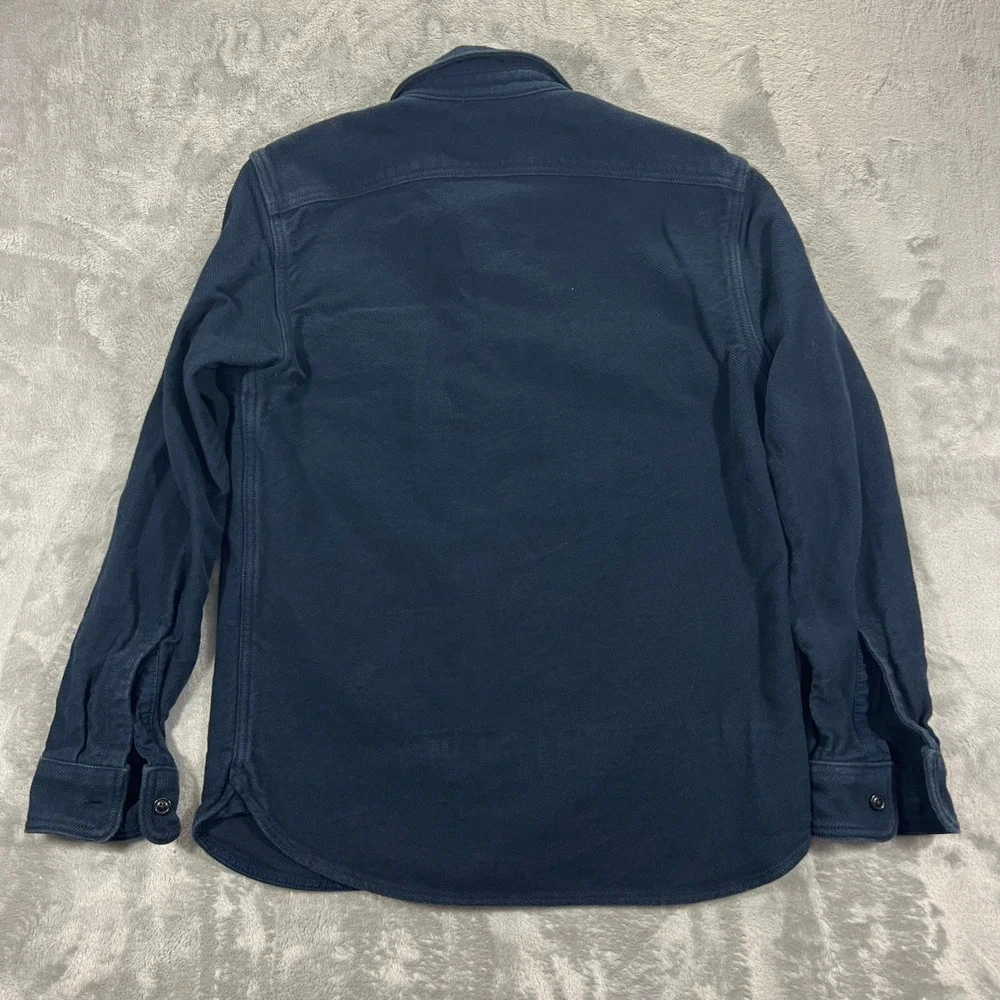 EVERLANE Shirt Jacket Mens Medium Navy Blue Cotton Flannel Shacket Twill Cotton